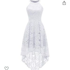 Women’s High Neck Lace High/Low Dress